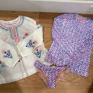 Crewcuts White and Pink Kids Swim Set